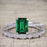 Antique Artdeco 1.25 emerald cut Emerald and Diamond Wedding Bridal Set in White Gold