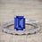 Antique Art Deco 1.25 Emerald Cut Sapphire and Diamond Wedding Ring Set in White Gold