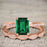 Vintage design 1.25 Carat emerald cut Emerald and Diamond Wedding Set for Women in Rose Gold