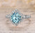 1.50 Carat Antique Design Aquamarine and Diamond Milgrain Engagement Ring in White Gold