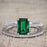 Unique 1.25 Carat emerald cut Emerald and Diamond Bridal Set with semi eternity band in White Gold