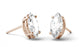 4 Prong 2 Carat Marquise Cut Moissanite Solitaire Stud Earrings in Rose Gold