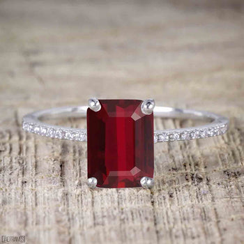 1.25 Carat Ruby cut Ruby Solitaire Engagement Ring in White Gold
