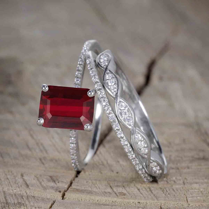 Ruby and online diamond wedding band