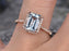 Perfect 1.50 Carat Emerald Cut Aquamarine and Diamond Halo Engagement Ring in Rose Gold