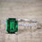 Artdeco 1.25 Carat emerald cut Emerald and Diamond Wedding Bridal Ring Set in White Gold