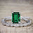Bestselling 1.50 Carat emerald cut Emerald and Diamond Trio Wedding Ring Set in White Gold