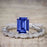 Art deco 1.50 Carat Emerald Cut Sapphire and Diamond Trio Wedding Bridal Ring Set White Gold