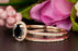 1.5 Carat Round Cut Halo Black Diamond and Diamond Wedding Ring Set in 9k Rose Gold