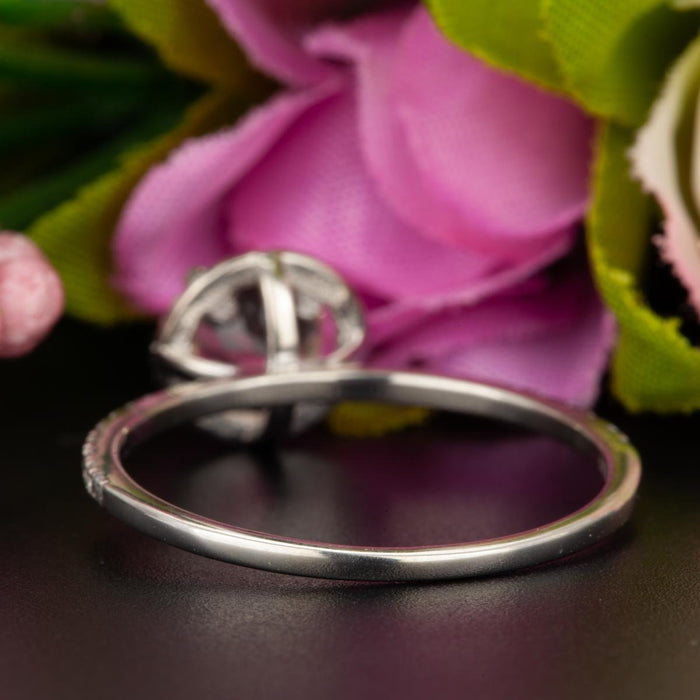 Designer 1.25 Carat Round Cut Peach Morganite and Diamond Engagement Ring in White Gold Customized Ring