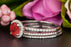 2 Carat Round Cut Halo Ruby and Diamond Trio Wedding Ring Set in 9k White Gold