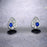 Cluster .50 Carat Round Cut Sapphire and Diamond Stud Earrings in White Gold