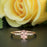 1.25 Carat Oval Cut Peach Morganite and Diamond Engagement Ring in Rose Gold Vintage Ring