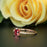 1.25 Carat Oval Cut Ruby and Diamond Engagement Ring in 9k Rose Gold Elegant Ring