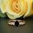1.5 Carat Oval Cut Black Diamond and Diamond Wedding Ring Set in 9k Rose Gold Elegant Ring