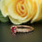 1.5 Carat Oval Cut Ruby and Diamond Wedding Ring Set in 9k Rose Gold Elegant Ring