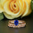 2 Carat Oval Cut Sapphire and Diamond Trio Wedding Ring Set in Rose Gold Elegant Ring