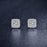 Cluster .50 Carat Princess and Round Cut Diamond Stud Earrings in White Gold