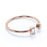 Bezel Set Round and Emerald Cut Diamond Duo Stacking Ring in Rose Gold