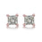 .50 Carat Princess Cut Diamond 4 Prong Stud Earrings in Rose Gold