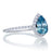 Elegant 1.50 Carat Pear Cut Aquamarine and Diamond Halo Engagement Ring in White Gold