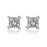 .50 Carat Princess Cut Diamond 4 Prong Stud Earrings in White Gold