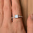 Art Deco 1.25 Carat Princess Cut Blue Moonstone and Diamond Engagement Ring in White Gold