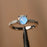 Antique 1.25 Carat Round Cut Blue Moonstone and Diamond Milgrain Engagement Ring in White Gold