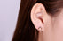 Heart Shape .10 Carat Round Cut Diamond Stud Earrings in Rose Gold
