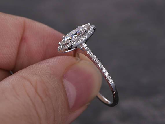 Moissanite Round With Oval & Marquise Shape Ring - Moissani.in
