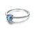 1 Carat oval cut Aquamarine and Diamond Engagement Ring for her in White Gold