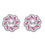 4 Carat Fresh Water Pearl with Pink Sapphire and Diamond Stud Earrings in White Gold