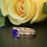 Unique 2 Carat Cushion Cut Sapphire and Diamond Trio Wedding Ring Set in Rose Gold