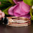 2 Carat Round Cut Black Diamond and Diamond Trio Bridal Ring Set in Rose Gold Splendid Ring