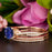 2 Carat Round Cut Sapphire and Diamond Trio Bridal Ring Set in Rose Gold Splendid Ring