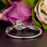 1.25 Carat Round Cut Ruby and Diamond Engagement Ring in 9k White Gold Splendid Ring