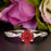 1.25 Carat Round Cut Ruby and Diamond Engagement Ring in 9k White Gold Splendid Ring