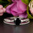 1.5 Carat Round Cut Black Diamond and Diamond Bridal Ring Set in 9k White Gold Splendid Ring