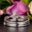 2 Carat Round Cut Ruby and Diamond Trio Bridal Ring Set in 9k White Gold Splendid Ring