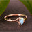 Twig 1.25 Carat Oval Cabochon Cut Blue Moonstone Engagement Ring in Rose Gold