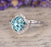 Antique style 1.25 Carat Aquamarine and Diamond Engagement Ring in White Gold
