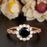 1.25 Carat Round Cut Halo Black Diamond and Diamond Engagement Ring in Rose Gold Art Deco Ring
