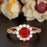 1.25 Carat Round Cut Halo Ruby and Diamond Engagement Ring in 9k Rose Gold Art Deco Ring
