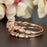 1.50 Carat Round Cut Peach Morganite and Diamond Wedding Ring Set in Rose Gold Halo Ring
