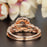 1.50 Carat Round Cut Peach Morganite and Diamond Wedding Ring Set in Rose Gold Halo Ring