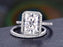 2 Carat Emerald Cut Moissanite and Diamond Halo Bridal Set in White Gold