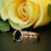 1.50 Carat Pear Cut Halo Black Diamond and Diamond Wedding Ring Set in Rose Gold Vintage Ring