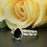 1.50 Carat Pear Cut Halo Black Diamond and Diamond Wedding Ring Set in White Gold Vintage Ring