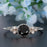 Artdeco 1.25 Carat Round Cut Black Diamond and Diamond Engagement Ring in White Gold
