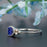 Art Deco 1.25 Carat Round Cut Sapphire and Diamond Engagement Ring in White Gold